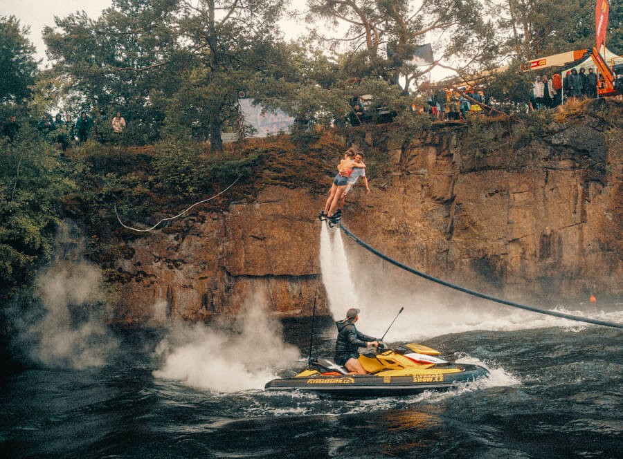 Tandemový flyboarding s mistrem ČR