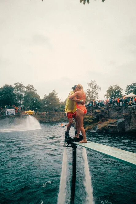 Tandemový flyboarding s mistrem ČR